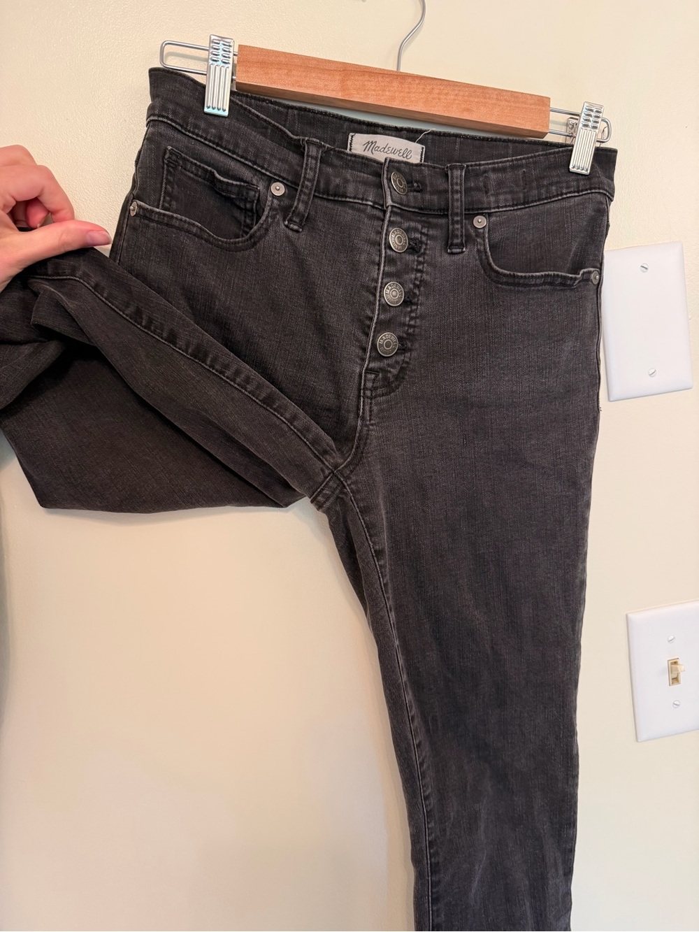 Madewell High-Rise Skinny Black Button-Fly Women's Jeans - Picture 9 of 10